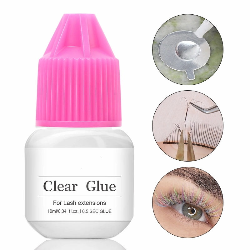 0.5S Fast Drying Eyelash Extension Glue Clear Color 10ml Volume for Color Lashes